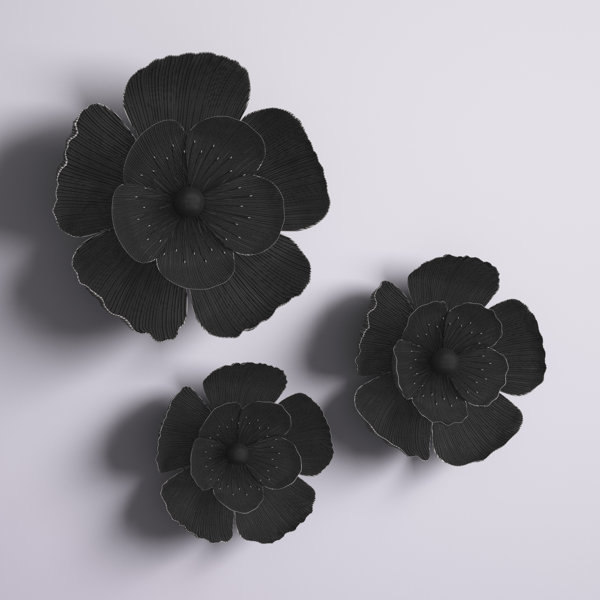 Mistana™ 3 Piece Metal Flowers Wall Décor Set & Reviews Wayfair